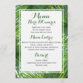 Greenery Tropical Wedding Menu Card (Voorkant)