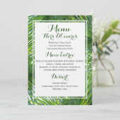 Greenery Tropical Wedding Menu Card (Staand voorkant)