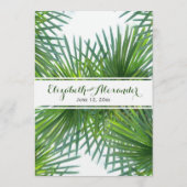 Greenery Tropical Wedding Menu Card (Achterkant)