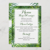 Greenery Tropical Wedding Menu Card (Voorkant / Achterkant)