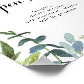Greenery Tropical Wedding Open Bar Sign Poster (Hoek)