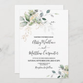 Greenery trouwuitnodiging kaart (Voorkant / Achterkant)