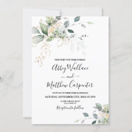 Greenery trouwuitnodiging kaart