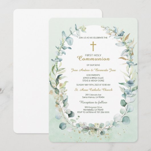 Greenery Twin Community Sjabloon Kaart (Voorkant / Achterkant)