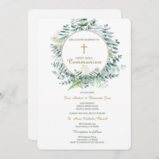 Greenery Twin Community Sjabloon Kaart (Voorkant / Achterkant)