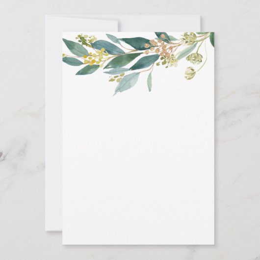 Greenery Twins Baby shower Invitation Kaart (Achterkant)