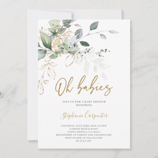 Greenery twins-uitnodiging kaart (Voorkant)