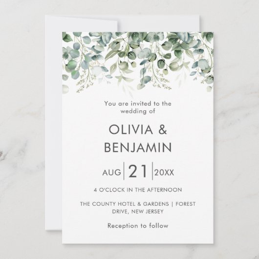 Greenery | Uitnodiging tot weddenschappen (Voorkant)