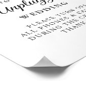 Greenery Unplugged Wedding Ceremony Sign Poster (Hoek)