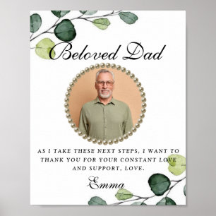 Greenery Vader van de Bride Dank u Gift Poster