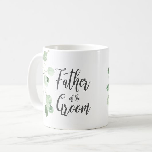 Greenery Vader van de Mok van het Groom Wedding (Voorkant links)
