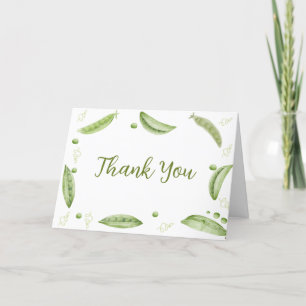 Greenery Veggie Sweet Pea In Pod Baby shower Bedankkaart