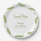 Greenery Veggie Sweet Pea In Pod Baby shower Papieren Bordje (Voorkant)