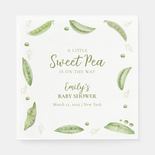 Greenery Veggie Sweet Pea In Pod Baby shower Servet (Voorkant)