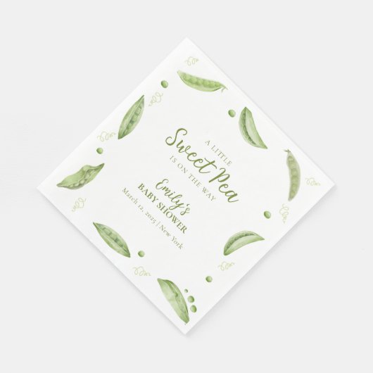 Greenery Veggie Sweet Pea In Pod Baby shower Servet (Hoek)