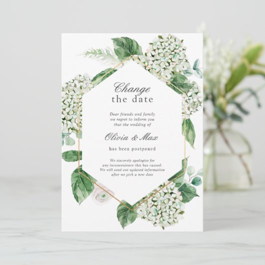 Greenery verander de datum van het huwelijk uitges kaart (Staand voorkant)