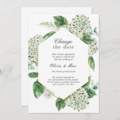 Greenery verander de datum van het huwelijk uitges kaart (Voorkant / Achterkant)