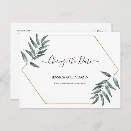 Greenery verlaat uitgesteld script wijziging van d briefkaart (Voorkant / Achterkant)