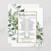 Greenery verliest tijdlijn voor tekstbruiloft voor (Voorkant / Achterkant)