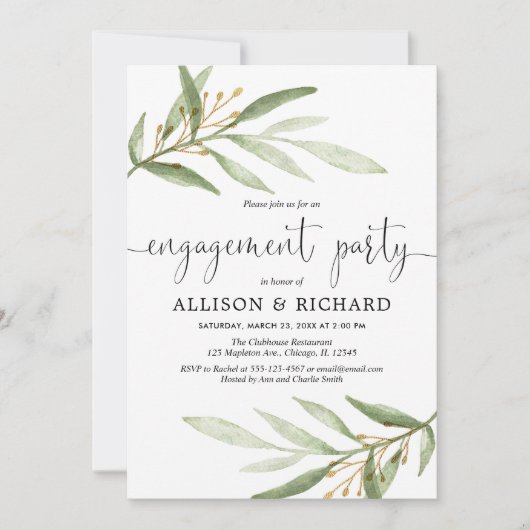 Greenery verlofpartij kaart (Voorkant)