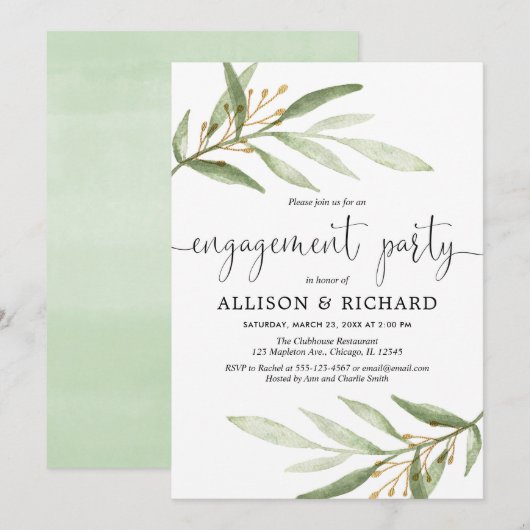 Greenery verlofpartij kaart (Voorkant / Achterkant)