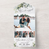 Greenery Verloving kondiging en sparen de Datum All In One Uitnodiging (Binnen)