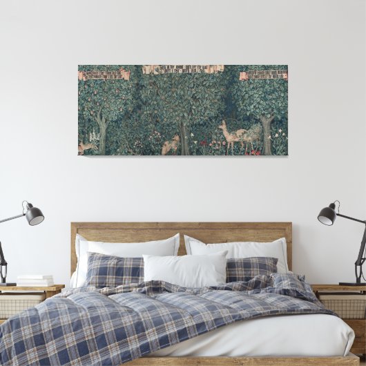 Greenery, Victorian Era Tapestry by Henry Dearle Canvas Afdruk (Insitu (Slaapkamer))