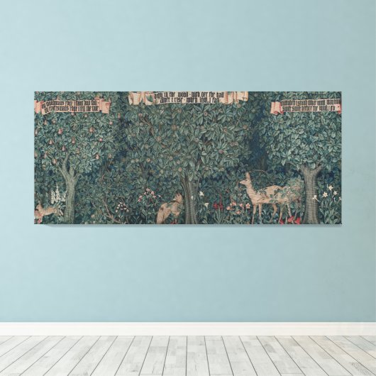 Greenery, Victorian Era Tapestry by Henry Dearle Canvas Afdruk (Insitu (Houten vloer))