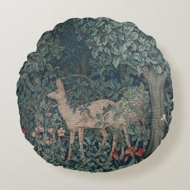 Greenery, Victorian Era Tapestry by Henry Dearle Rond Kussen (Voorkant)