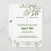 Greenery Vietnamese trouwkaart Kaart (Voorkant / Achterkant)