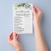 Greenery vindt de Game-kaart van het Baby shower v Flyer (Hand)