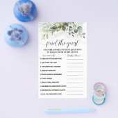 Greenery vindt de Game-kaart van het Baby shower v Flyer (Enkel)
