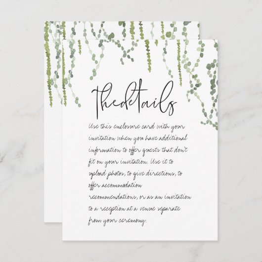 Greenery Vines Details Behuizing Kaart (Voorkant / Achterkant)