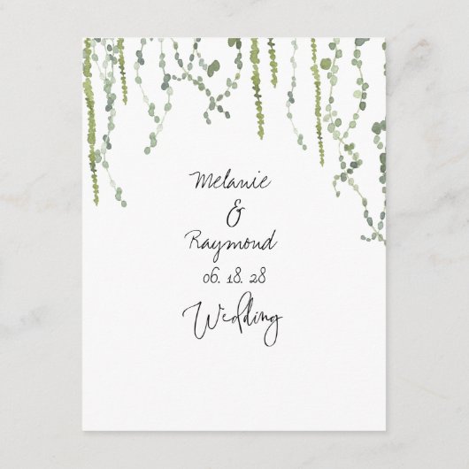 Greenery Vines Details Behuizing Kaart (Achterkant)