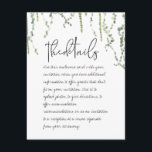 Greenery Vines Details Behuizing Kaart<br><div class="desc">Een minimalistische trouwuitnodiging met zacht geschilderde waterverf groene wijnstokken van ivoren en reuzenhaar,  die zachtjes van bovenaf zwaaien,  met een levendig,  handgeschreven zwarte pen script dat eruit ziet alsof je ze zelf hebt uitgeschreven; wat romantischer zou kunnen zijn.</div>