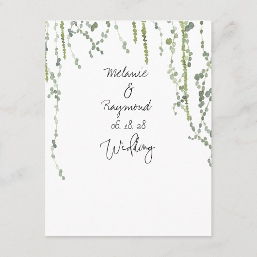 Greenery Vines Details Behuizing Kaart (Achterkant)