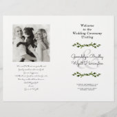 Greenery Vines Folded Photo Wedding Program (Voorkant)