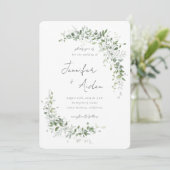 Greenery Vines Invitation Kaart (Staand voorkant)