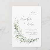 Greenery Vines Invitation Kaart (Voorkant / Achterkant)