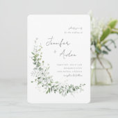 Greenery Vines Invitation Kaart (Staand voorkant)