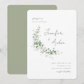 Greenery Vines Invitation Kaart (Voorkant / Achterkant)