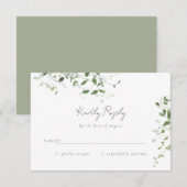 Greenery Vines RSVP Kaartje (Voorkant / Achterkant)