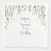 Greenery Vines Wedding 8" Square Dinner Servet (Voorkant)