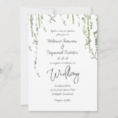 Greenery Vines Wedding Invitation Kaart (Voorkant)