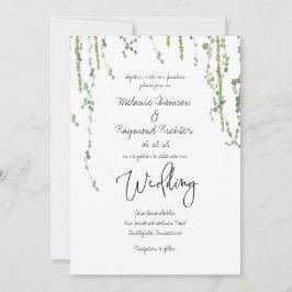 Greenery Vines Wedding Invitation Kaart