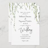 Greenery Vines Wedding Invitation Kaart (Voorkant / Achterkant)