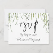 Greenery Vines Wedding RSVP 2 Mail Back Kaart (Voorkant)