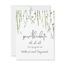Greenery Vines Wedding Save the Date Kaart