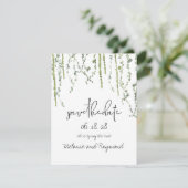 Greenery Vines Wedding Save the Date Kaart (Staand voorkant)