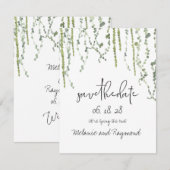 Greenery Vines Wedding Save the Date Kaart (Voorkant / Achterkant)